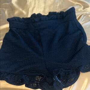 Black Ruffle Knit Shorts, never worn, always free shipping!!!!